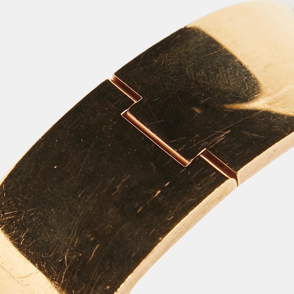 HERMES Clic Clac H Enamel Gold Plated Bracelet - Picture 4 of 6